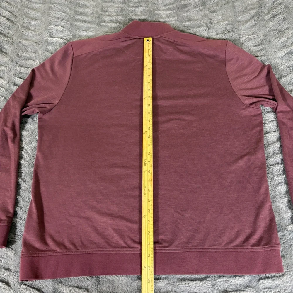 Ted Baker London Mens Size 7 Burgundy 1/4 Zip Mock Neck Pullover Sweater AR464